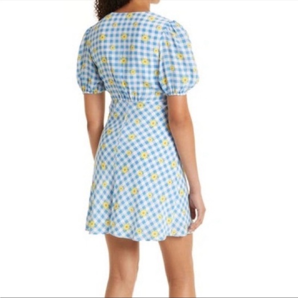 Staud Milla Print Mini Dress Gingham Daisy Plaid NWT Sz 10 & 8 - Picture 4 of 10